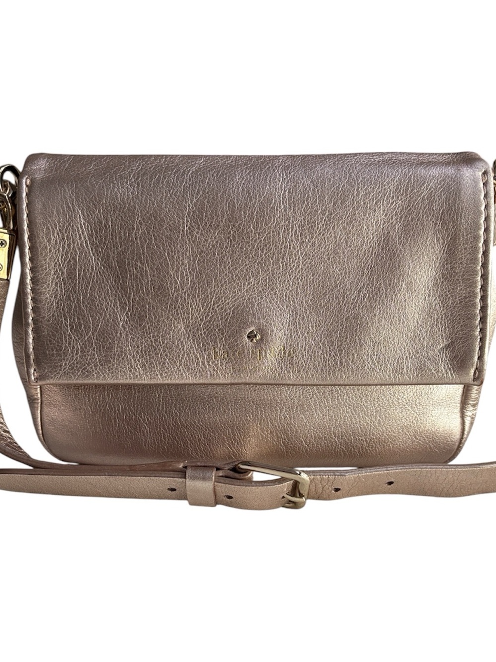 kate spade Metallic Rose Gold Daniela Small Shoulder Bag with Gold Hardware